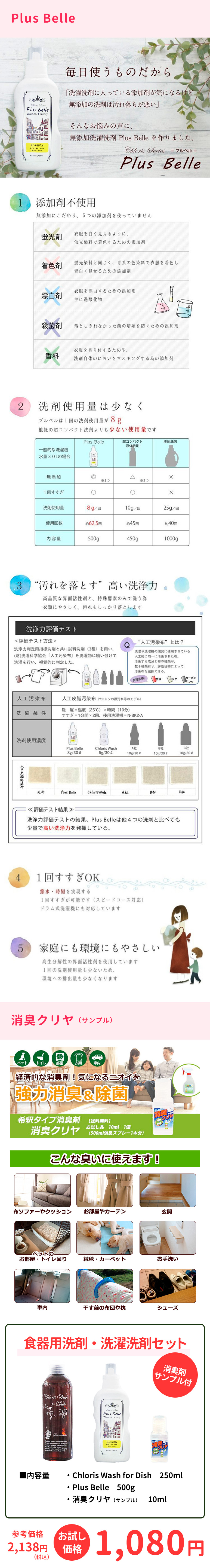 食器用洗剤・洗濯洗剤セット 消臭剤サンプル付