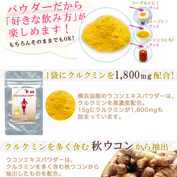 高品質の原料粉末を提供！ウコンエキスパウダー15g（30日分）